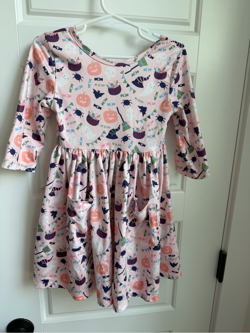 Mila & Rose Pink Halloween Print Long-Sleeve Twirl Dress